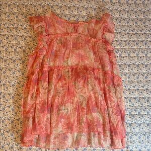 POL Coral and Blue Floral Top